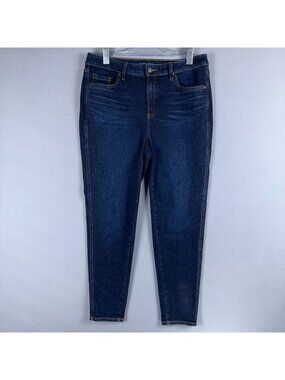 Chicos Jeans 1.5 Skinny Ankle High Rise Women Regular Blue Dark Wash Stretch